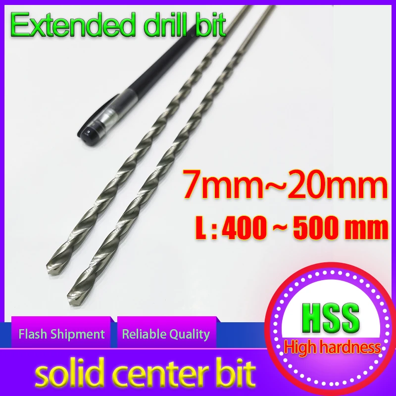 

400mm/500mm long high-speed steel drill bit with extra long straight shank and extended drill bit for high hardness woodworking