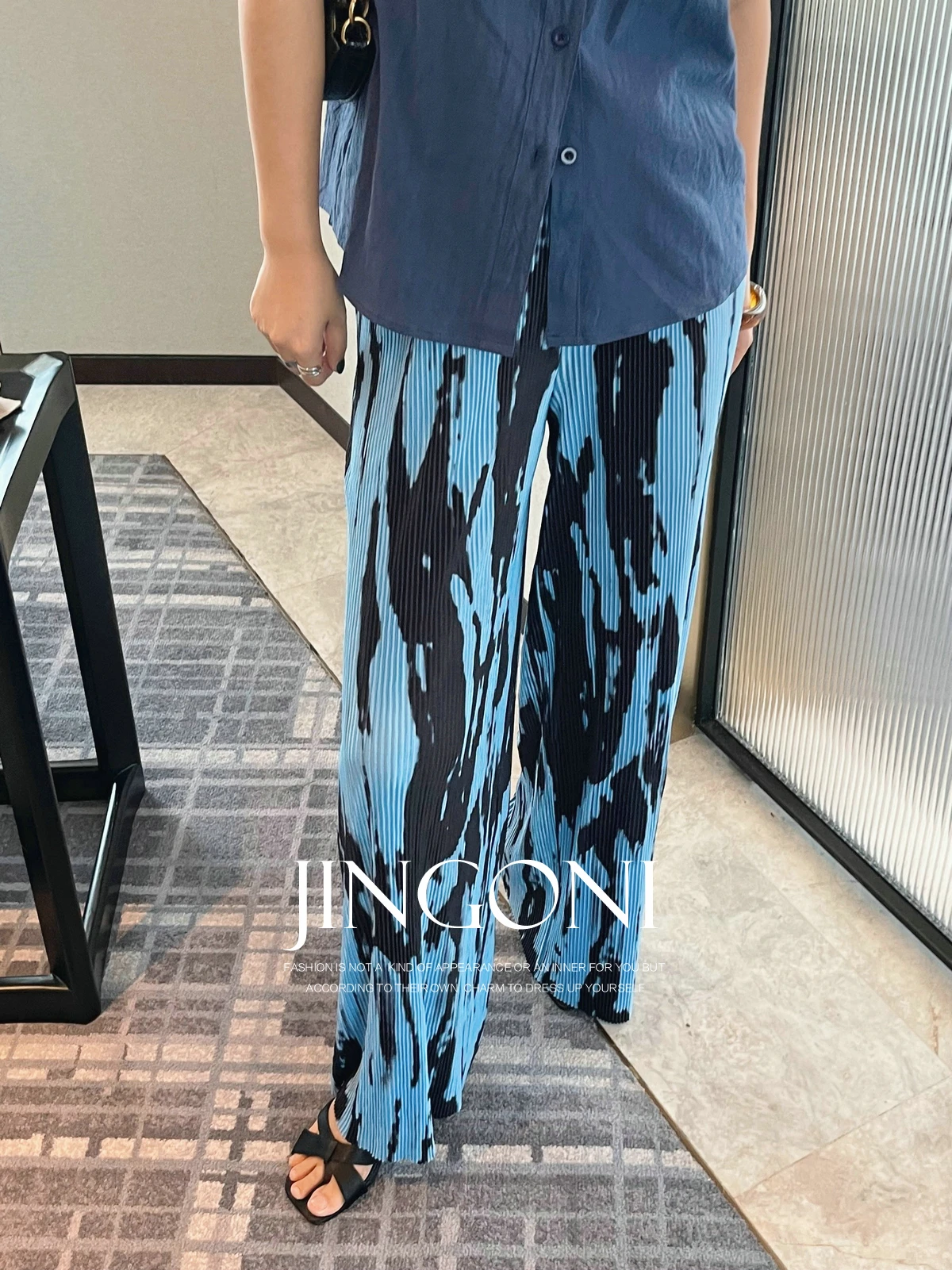 Floral Wide Leg Long Pants Y2k Woman Clothing 2024 Summer Korean Fashion Style New Elegant Vintage Trousers High Waist Folds