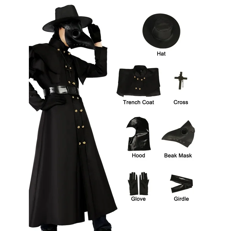 ♥-2026-new-plague-costume-halloween-adult-medieval-bird-beak-doctor-outfit-gothic-cosplay-full-set-★-look-at-me-↑_↑