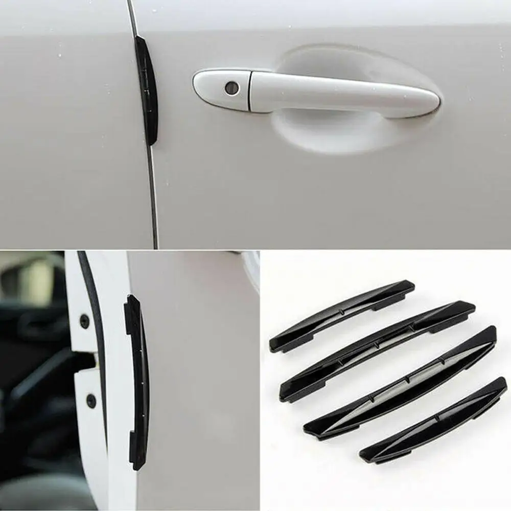 4 Pcs car door anti-collision stickers protective decorative strip car anti-scratch transparent rubber strip stickers