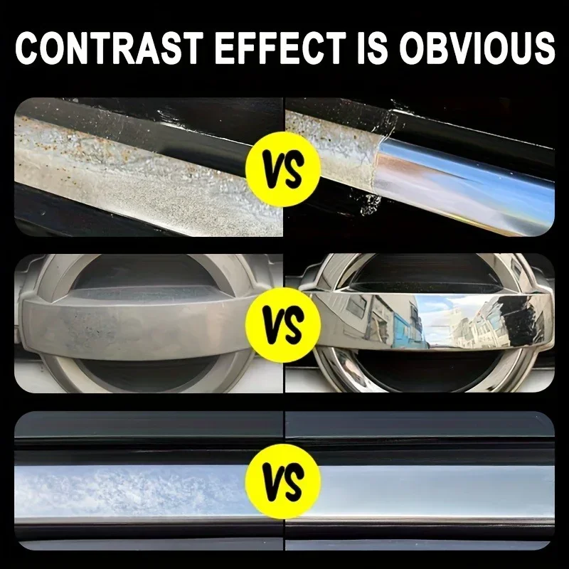 Pasta de polimento de metal automático, cromo/inox/alumínio, oxidação e removedor de ferrugem, brilho espelhado, cuidados com detalhamento não corrosivo