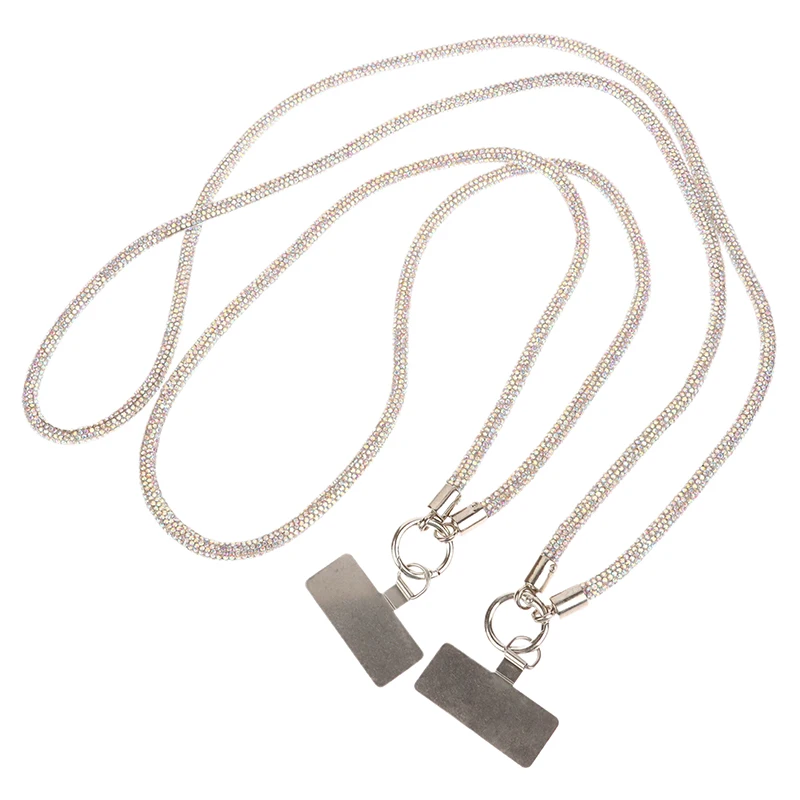 INS Style Glitter Rhinestone Phone Lanyard Bright Bling Bling Diamond Crystal Keychain Anti-lost Wrist Rope Phone Accessories