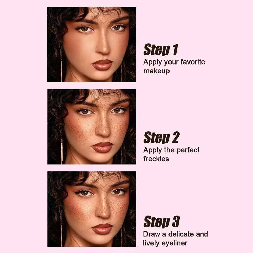 Doppelseitiger Fake-Sommersprossen-Stempel mit Eyeliner, wischfest, schnell trocknend, Sommersprossen-Make-up-Stift, langanhaltender, natürlicher Sommersprossen-Stift