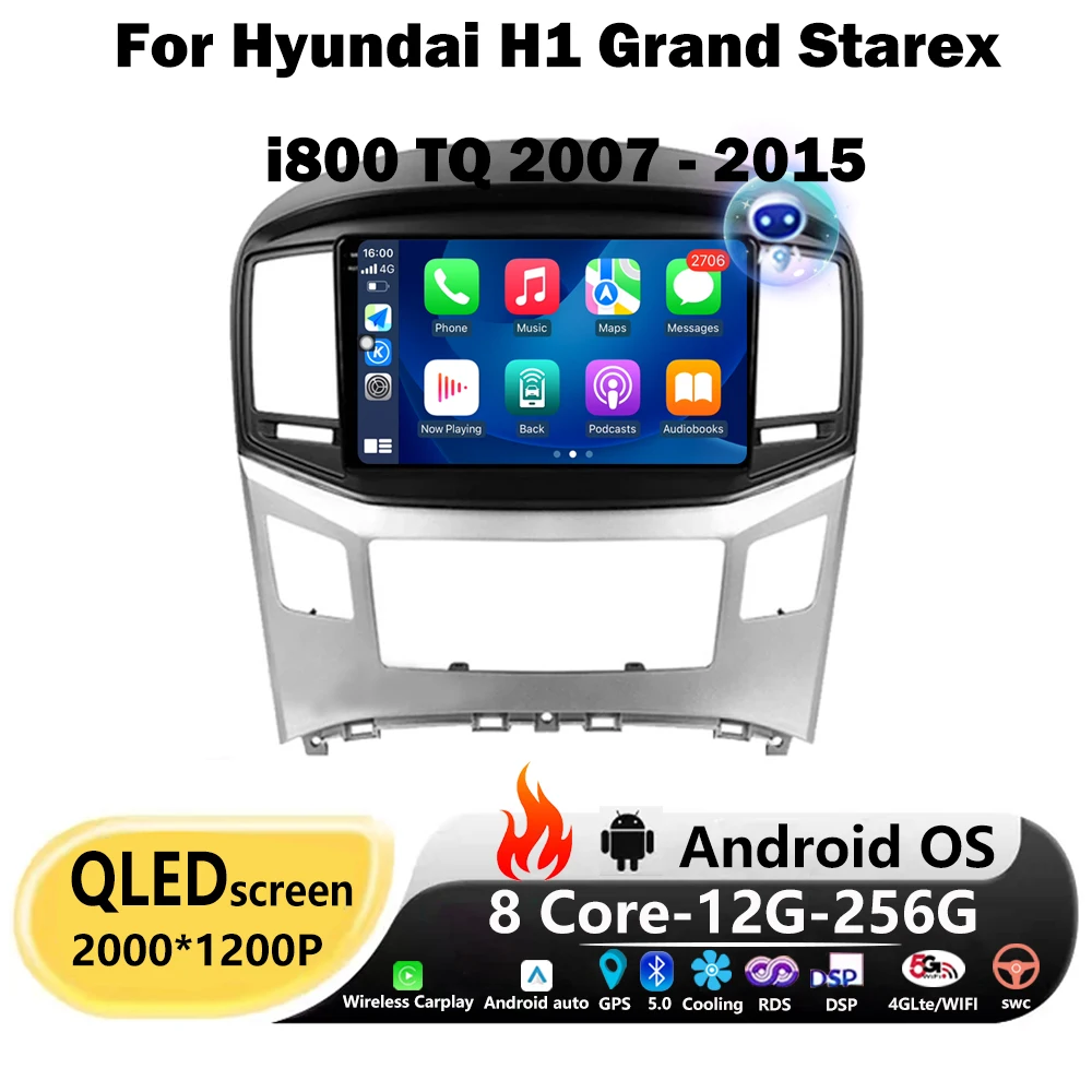 Android Auto Wireless Carplay 4G For Hyundai H1 Grand Starex i800 TQ 2007 - 2015 DSP Car Radio Multimedia Video Player Navi GPS