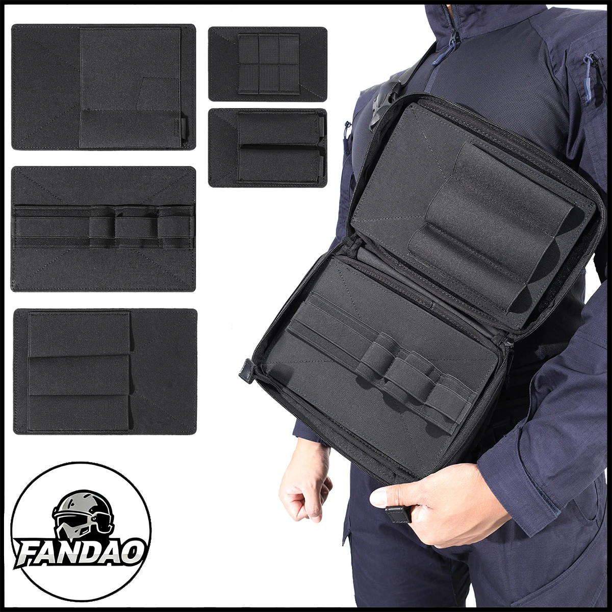 Tactical Loop Panel Drop Bag Insert Multipurpose Portable Hook&Loop Adapter Panel for Magazines Flashlight Pen Hunting Equipment