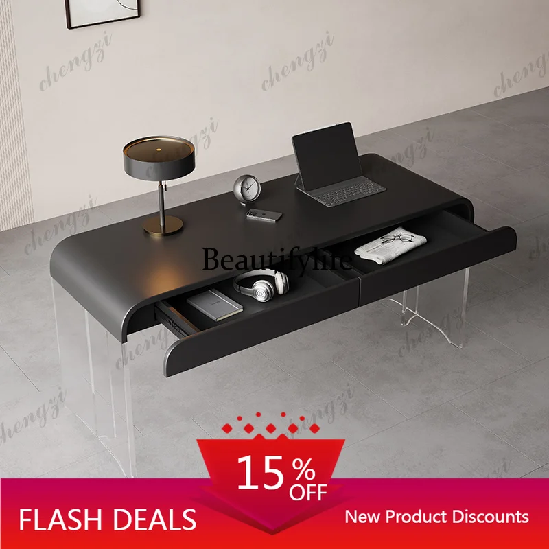 Q181 New Modern Light Luxury Office Desk Dressing Table Writing Integrated Office Desk Designed Minimalist Home Furniture Tisch