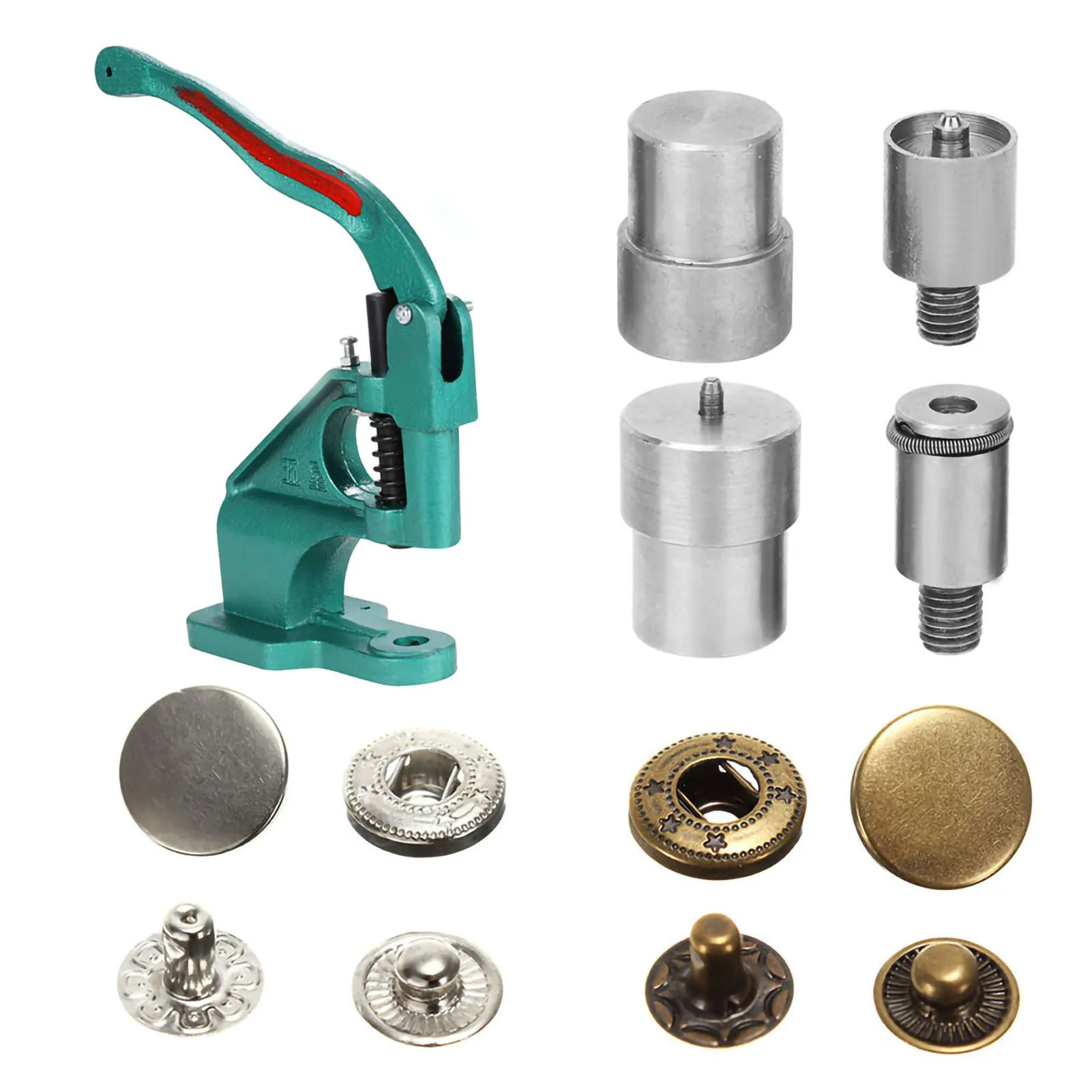 Druckknopf-Pressmaschine, Handpressmaschinenteile, Druckknopf-Pressform, Silber Edelstahl Ersatzteile für 831