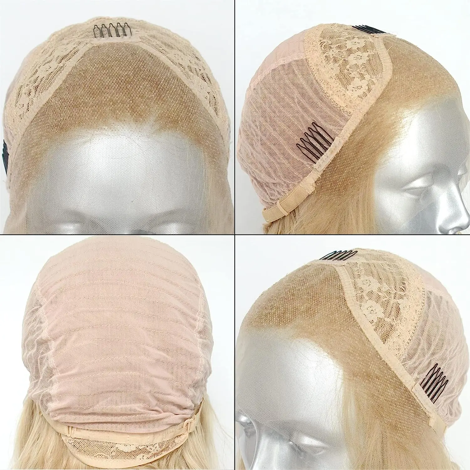 Lange golvende blonde synthetische kant voor vrouwen Gloden Blonde Drag Queen pruik