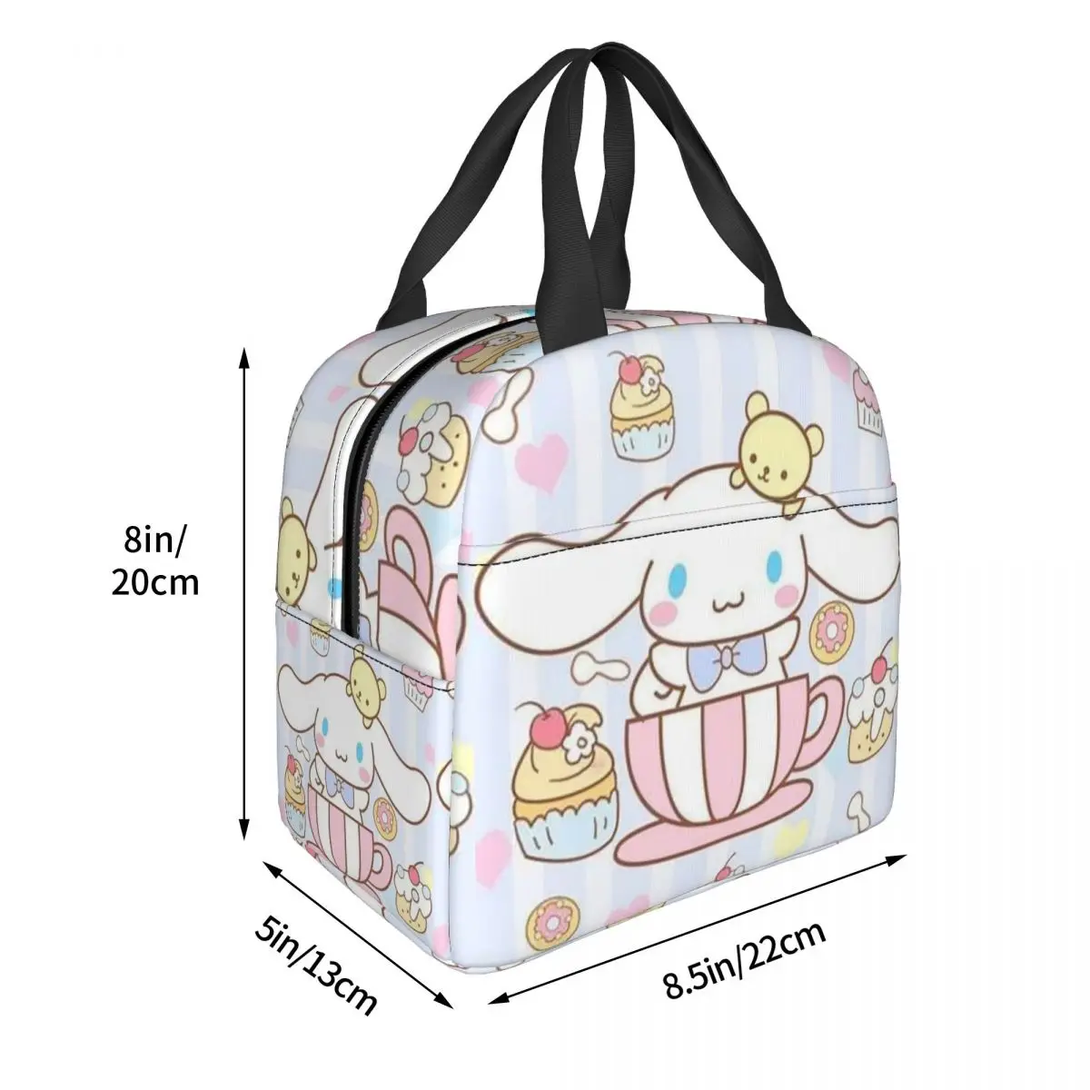 Cinnamoroll Sanrio Lunch Bags Insulated Bento Box Portable Lunch Tote Picnic Bags Cooler Thermal Bag for Woman Children Office