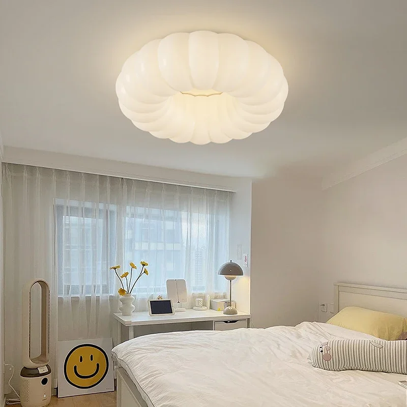 Nordic Cloud Ceiling Light Led White Roundness Ceiling Lamp for Children's Room Bedroom Dimming Fixture Lustre Indoor Lighting