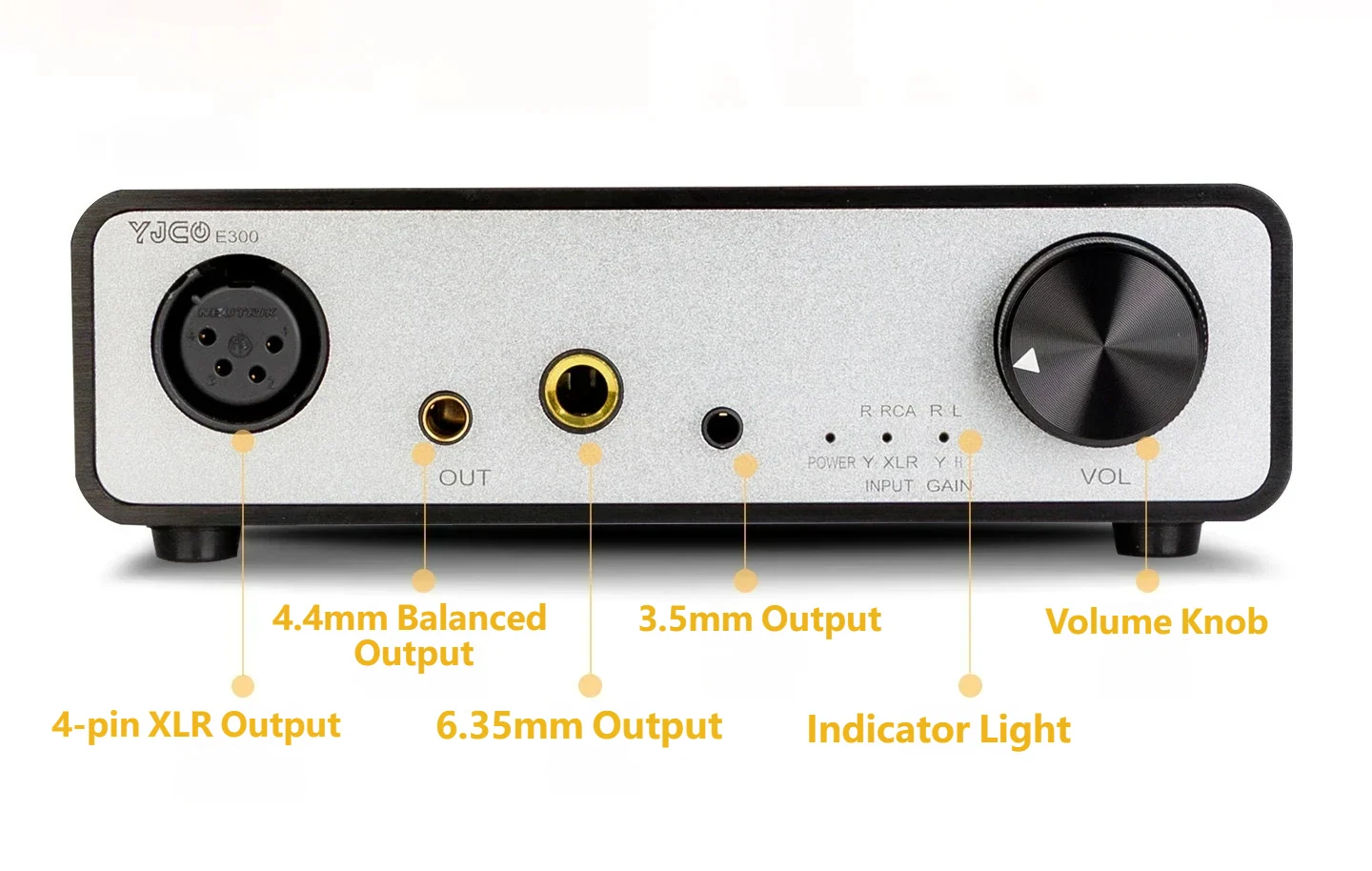 YJCO HiFi Balanced Kopfhörerverstärker TPA6120A2*2 Chip 4.4/3.5/6.35/XLR Ausgang DC12V, Audiophiler Desktop Balanced Amp E300 – Detail 10