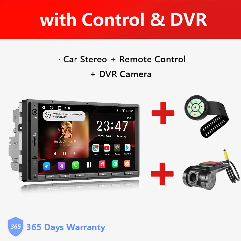 7 inch Android Double 2 Din Radio, autoradio met camera, DSP, GPS navigatie, WiFi, Bluetooth, CarPlay, scherm, Android Auto, 2Din multimediaspeler, A5L Atotozone