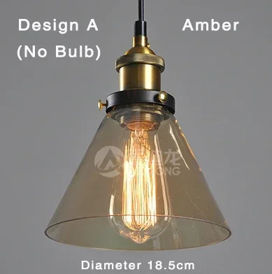 Clear Grijs Amber Kleur Vintage Hanger Eetkamer Glas Opknoping Lamp Rusland Loft Armatuur Moderne Slaapkamer Verlichtingsarmaturen