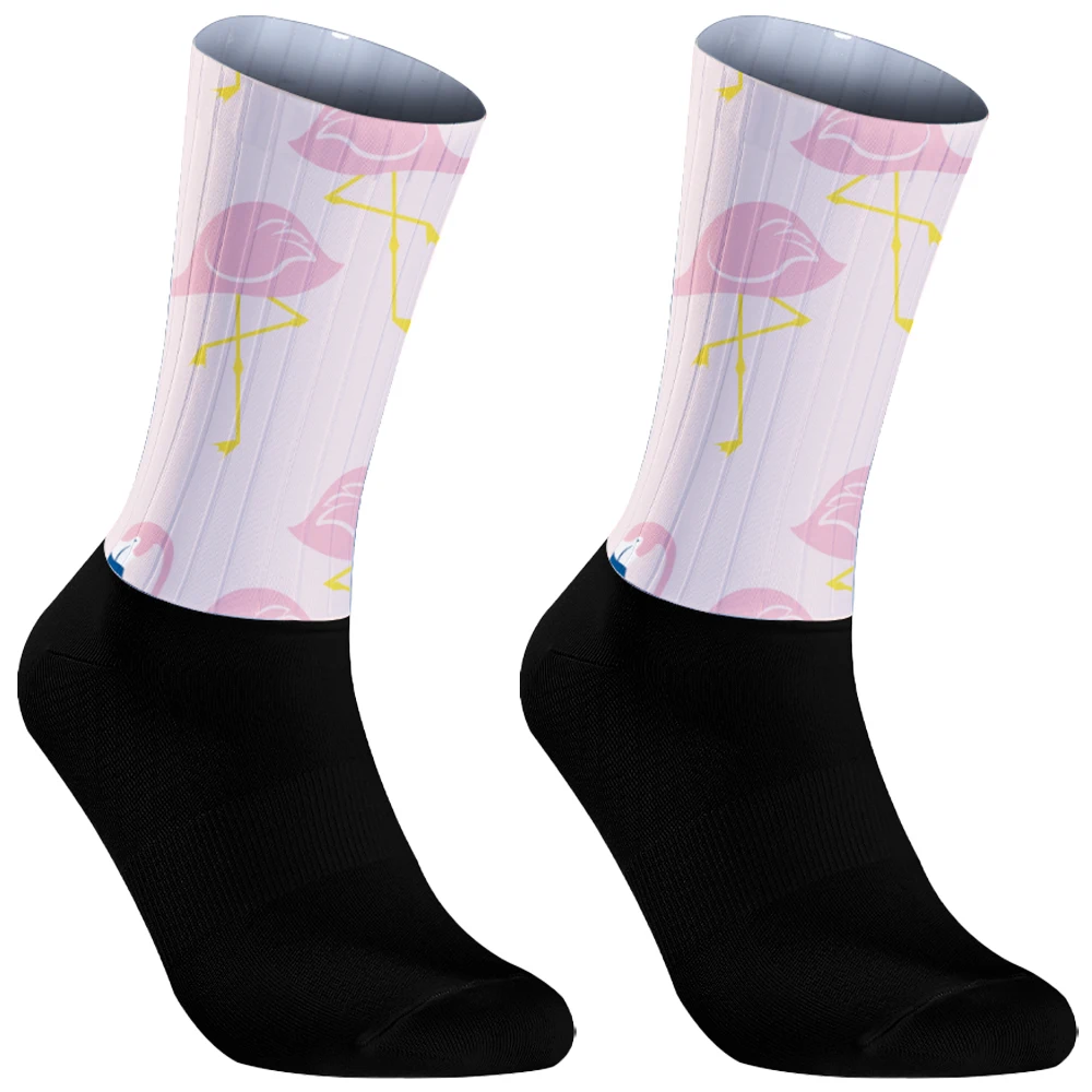 Calcetines de ciclismo transpirables para hombre y mujer, medias de compresión a la moda, ideales para viajes, caminar y senderismo, novedad de Navidad