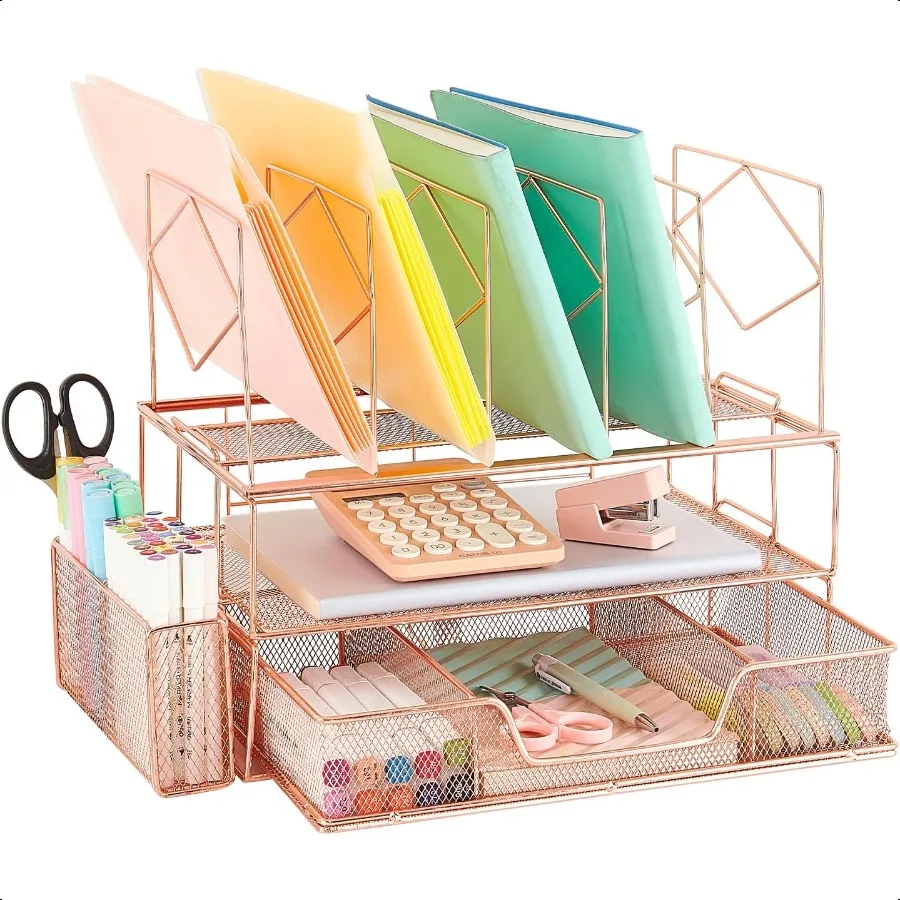 

Youbetia Desk Organizers and Workspace Accories Office plies Desk Organizer File Organization with File Sorters + Pen Holder Do