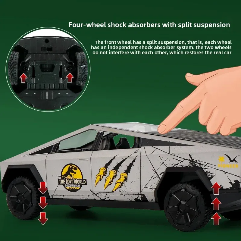 1:24 captador veículo off-road diecast liga de metal modelo carro som luz puxar para trás coleção crianças brinquedo presente