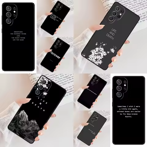 depressive death phrases Phone Case For Samsung Galaxy S24 S23 S22 S21 Ultra S10 Note 10 Pro S20 Plus FE S9 S8 Cover