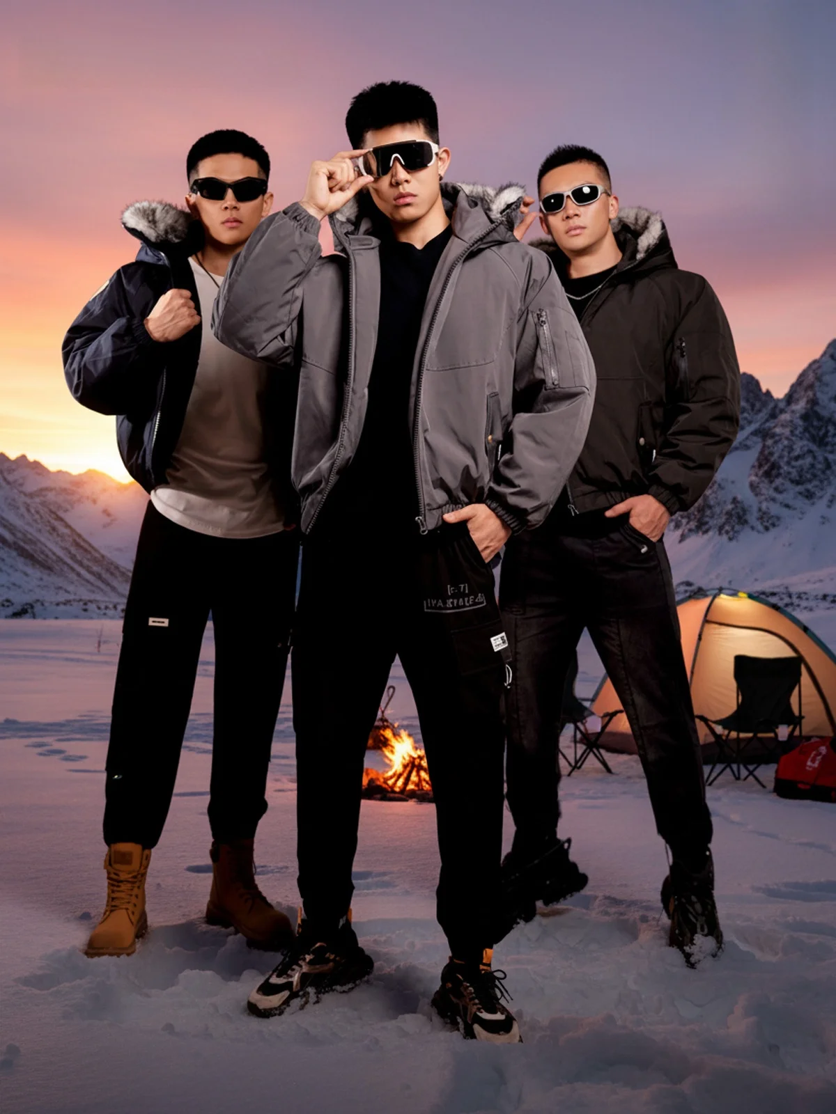 

Мужская зимняя водонепроницаемая хлопковая куртка-парка для активного отдыха, утепленная, со съемным меховым воротником, повседневный городской стиль, полиэстер