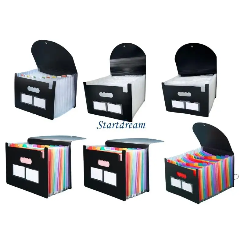 

13/25 Pockets File Folder Accordions Bag Document Bag Document Folder Paper Storage Bag School Office Supplies K92C