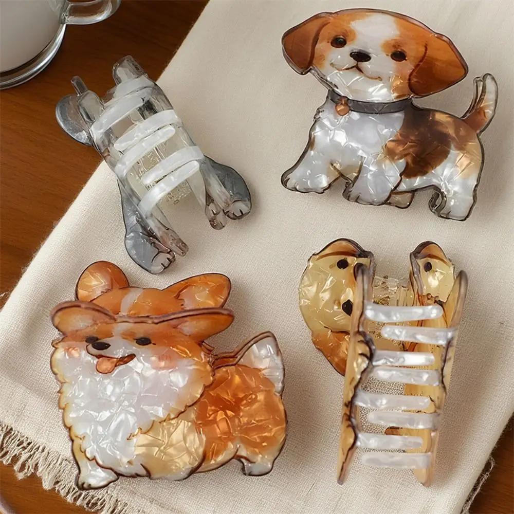 

Портативный корейский стиль, милый зажим для когтей щенка, мультяшный забавный кавайный головной убор с принтом собаки, изысканная заколка для волос для девочек, подарки