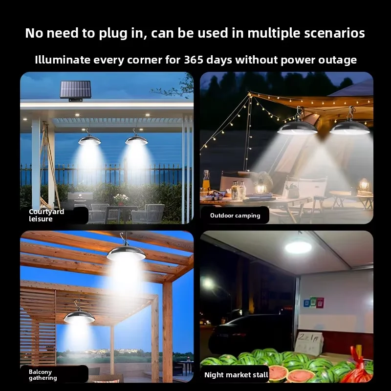 مصباح يعمل بالطاقة الشمسية من النوع المقسم، صينية واحدة تعمل بالطاقة الشمسية، ضوء معلق فائق السطوع، جهاز تحكم عن بعد داخلي وخارجي، ضوء التحكم في الضوء waterp
