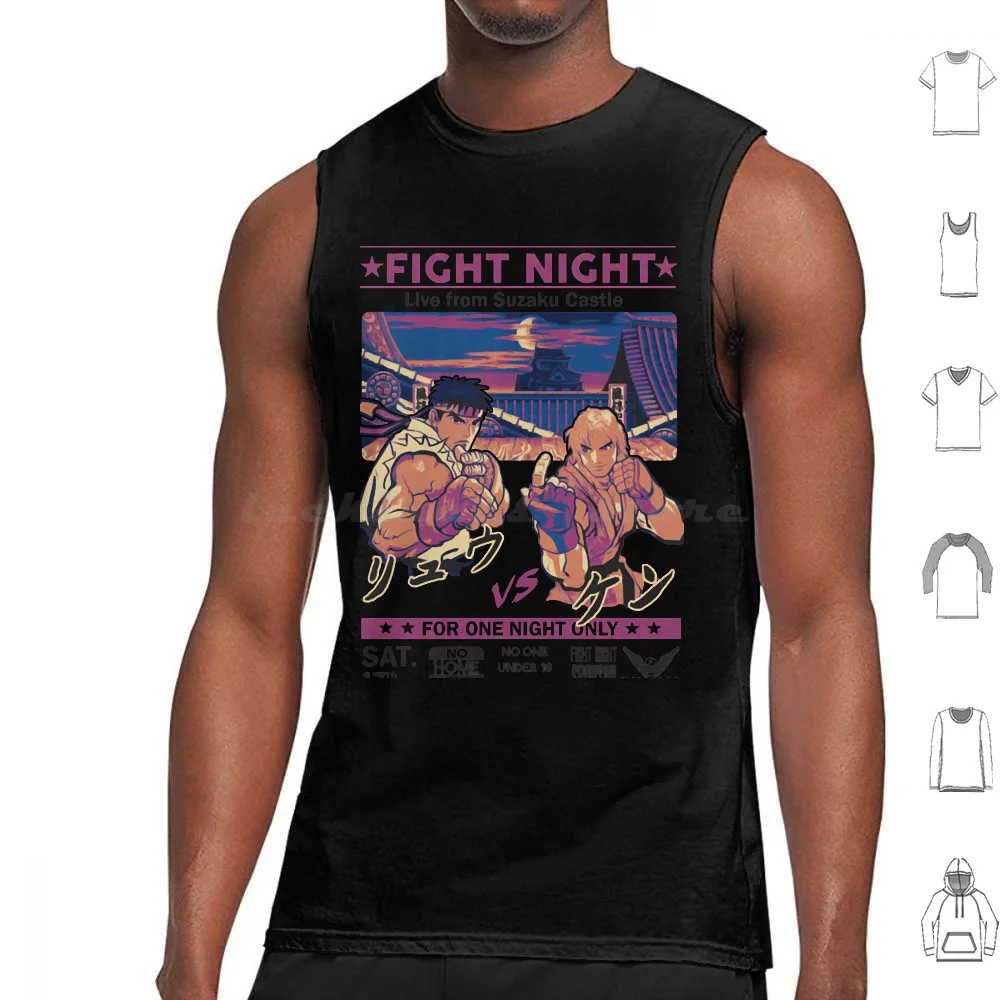 Live From Suzaku Castle Tank Tops Vest Sleeveless Akuma Arcade Chun Li Fight Night Guile Hadouken Ken Konami Megaman Retro Ryu