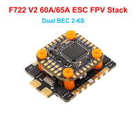 HAKRC F722 V2 2-6S F7 Mini Flight Controller Dual BEC FPV Stack BLHELIS 60A/65A 4in1 ESC DShot150/300/600/1200 PWM for RC Drones