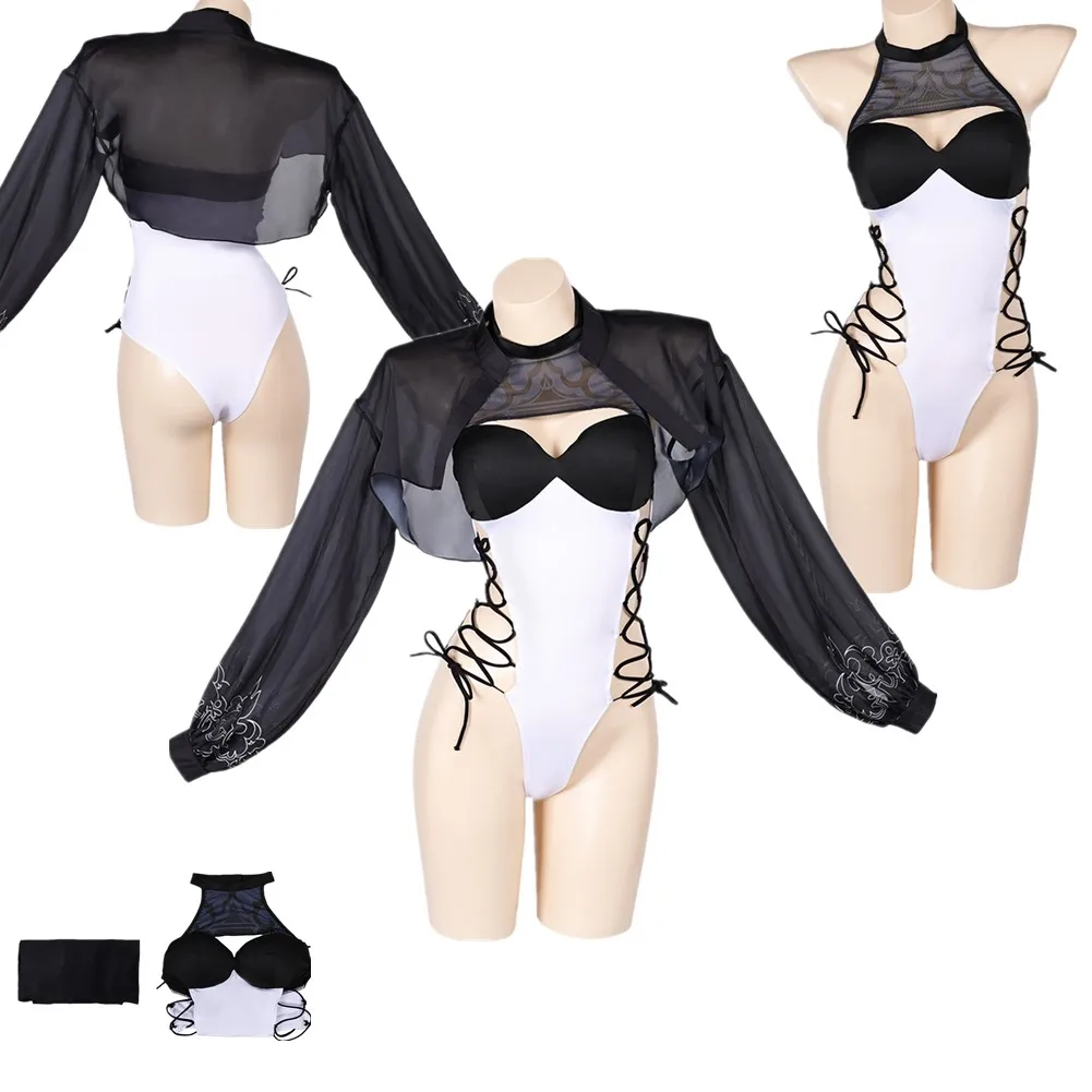 No2 Type B Bikini Swimsuit Cosplay Swimwear Game NieR:Automata Ver1.1a Costume Jumpsuit Outfits Halloween Carnival Party Suit