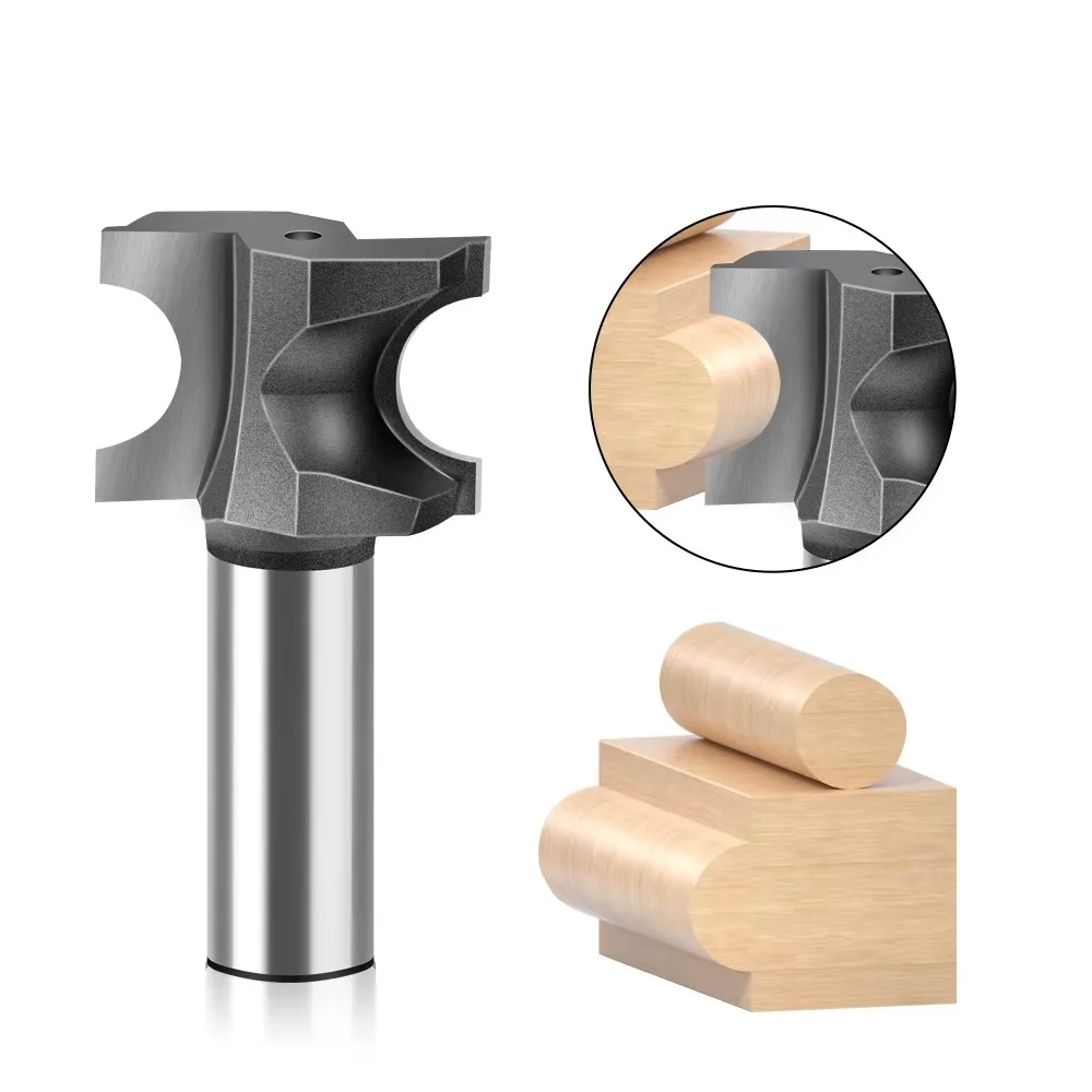 1 قطعة 1/2 "1/4" عرقوب نصف جولة راوتر بت النجارة نصف قاطع دائري النقش طحن راوتر بت التشذيب راوتر بت