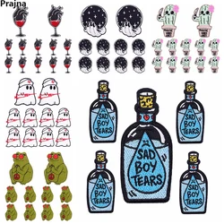 10PCS/lots Bottle Wine Sew Applique DIY Cartoon Embroidery Patch Jackets Iron On Patches For Clothing Animal Ghost Punk Patch