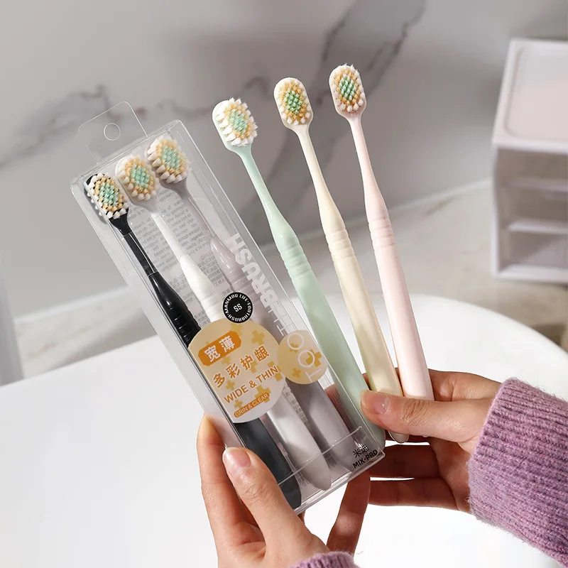 

3Pcs/Set Japanese Wide-headed Soft-bristled Toothbrush Adult Couple Household Fine Soft-bristled Premium Toothbrush зубная щетка
