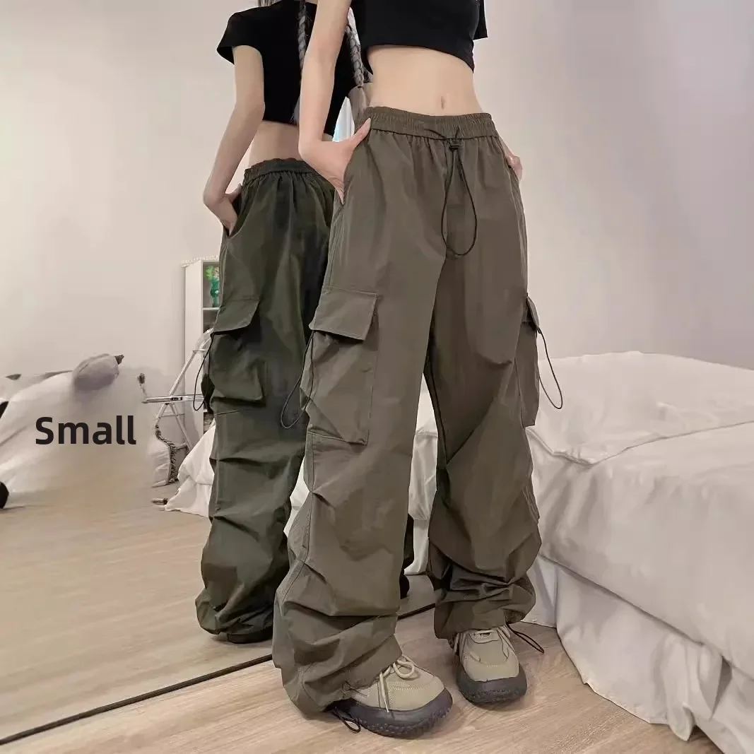 

PopPopLoose Wide Leg Pants Women Summer Design Loose Meat Covering Slimming Multi Pocket Straight Workwear Trousers Female Long