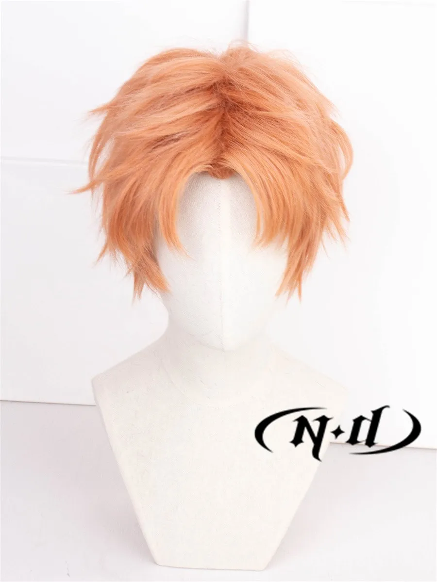 Jesse-Peluca de cabello sintético para hombres, pelo corto y esponjoso en capas, Cosplay, fiesta, anime