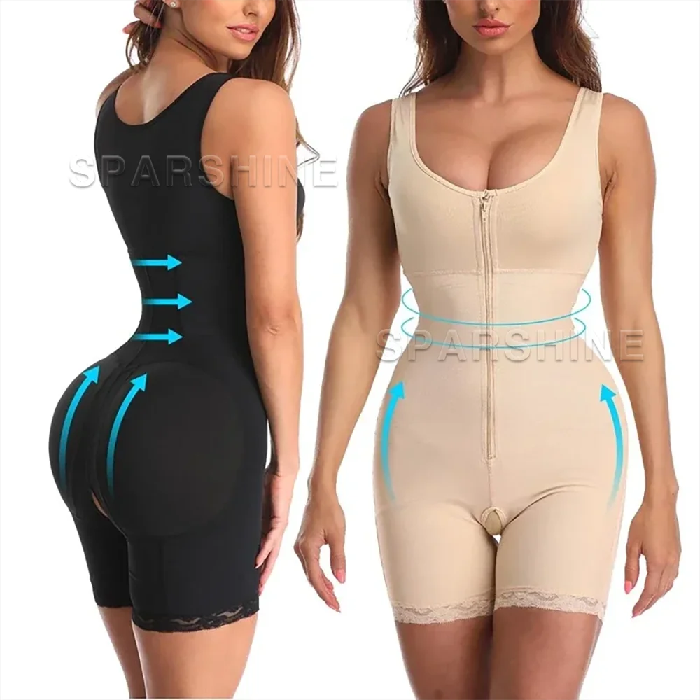 

Fajas Women High Compression Abdomen Control Butt Lifter Slimmer Shapewear Flat Belly Front Zipper Body Shaper Bodysuit Corset