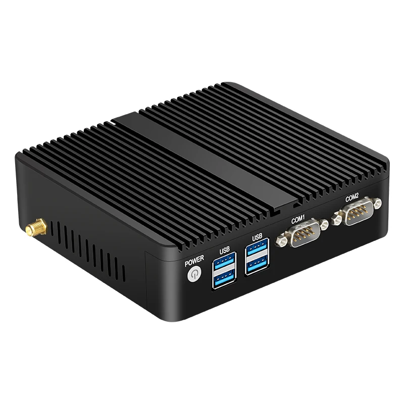 Lüfterloser Mini-Industrie-PC Intel Celeron N5095 N5105 2x RS232 serielle Ports 2x Gigabit Ethernet Mini-PCIe-Erweiterung Windows Linux