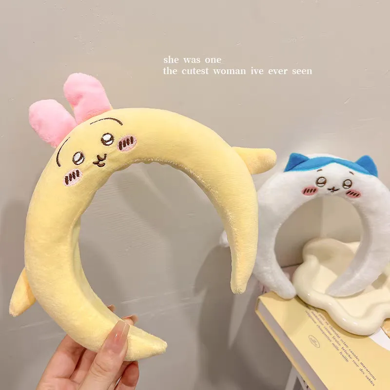 Cute Hairband Usagi Hachiware Headband Grab Bangs Pull Out Hair Anime Chiikawa Velvet Kawaii Cartoon Hairband