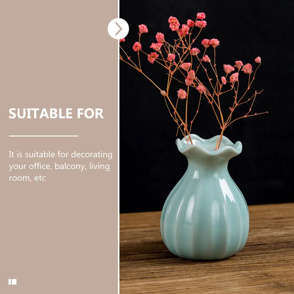 

4Pcs Small Ceramic Vase Set Artistic Dried Flower Vase Home Desktop Office Living Room Decor Dried Flower Container