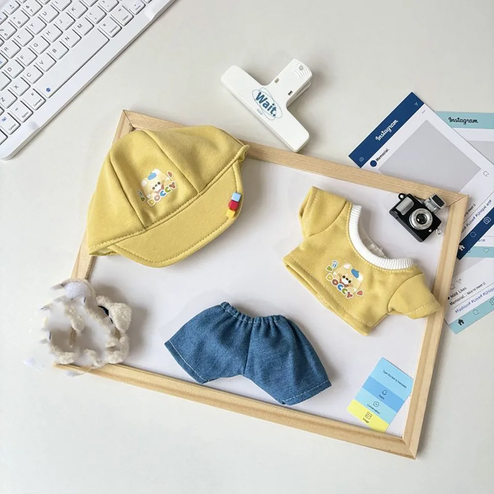 

Игрушка 20 см, одежда для куклы, разноцветная кукольная кепка с мультяшными животными, футболка, брюки, реквизит для фотосессии, футболка для косплея, костюм, аксессуары для кукол