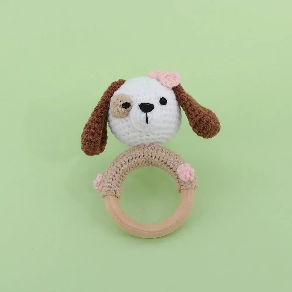 Accesorios de madera para tomar fotos de bebé, pulsera de punto con forma de Animal, regalo de cumpleaños, accesorios de fotografía, recuerdo