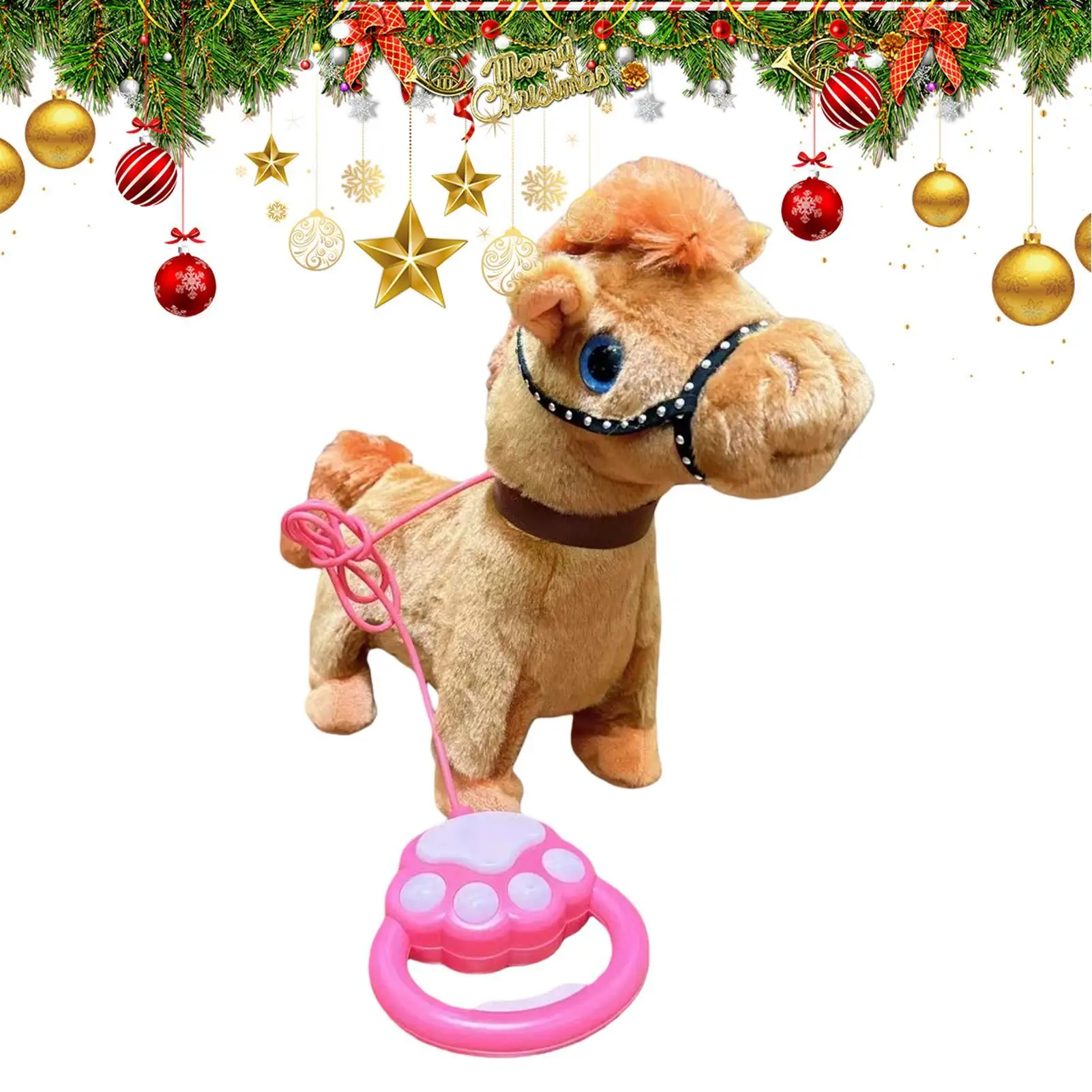 침실용 전동 말 장난감, 리드 로프 포함, 어린이 교육용 전동 말 장난감, 유아 및 3세 이상 청소년용