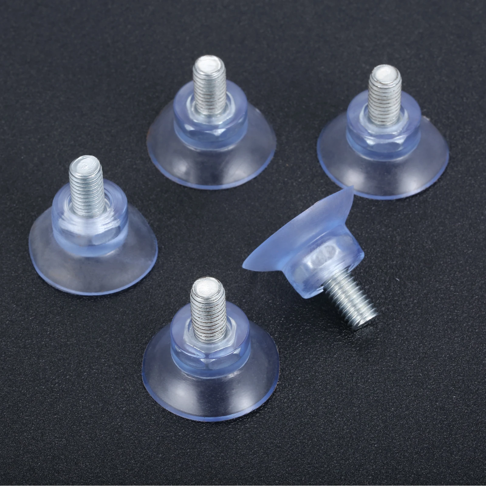 5pcs/set Suction Cup Hook M5/M6/M8 Screw Wall Rack Strong Rubber Base Sucker Magic Shell Clear Turn Nut Glass Metal Paint Tiles