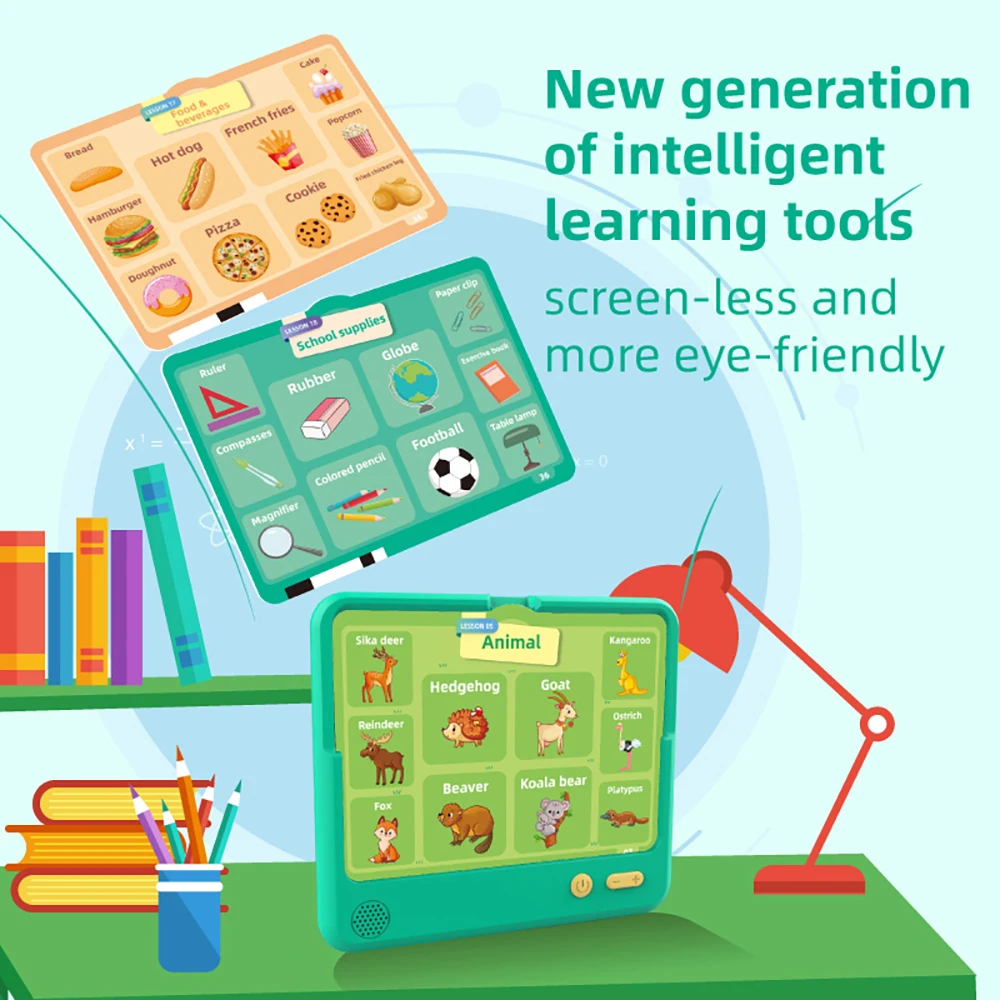 Lettore di punti di carte con inserto di grandi dimensioni, giocattolo educativo cognitivo per l'educazione precoce, carte cognitive inglesi per la lettura dell'apprendimento