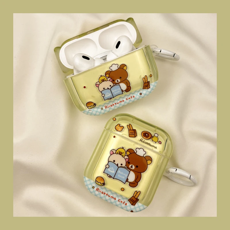 Ins Fun Cartoon Reading Easy Bear Suitable Airpods 1/2/3 Generation Pro2 Wireless Bluetooth Earphone Protective Cover Cute