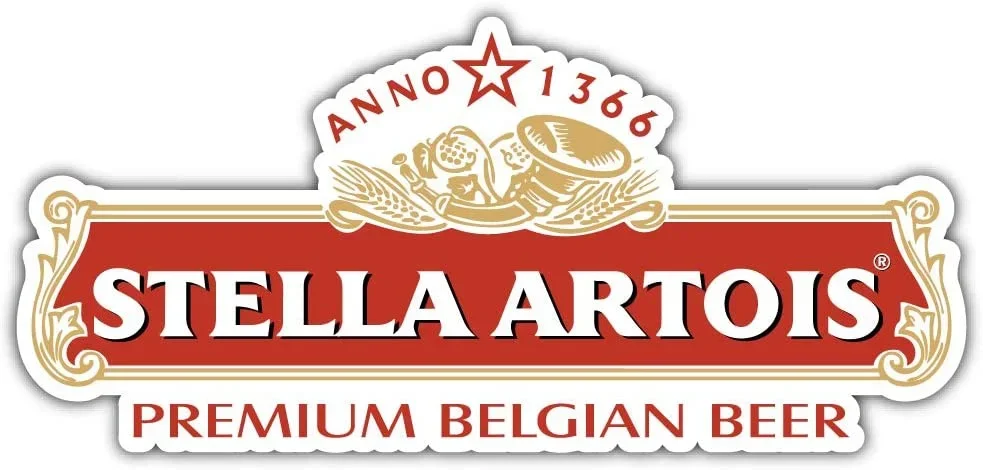 

For x2 Stella Artois Logo Sticker Car Bumper Decal 6" X 3"