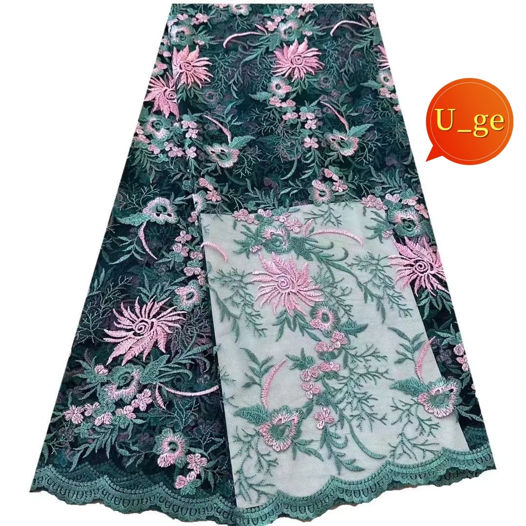 

2024 Latest Best Quality Delicate Very Soft Soft Embroidered Mesh Tulle lace Fabric For Evening Dresses U_GE1798