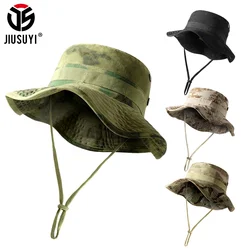 Men Boonie Tactical Bucket Hats Camouflage Panama Summer Sunscreen Hunting Hiking Fishing Outdoor Sports Sun Caps