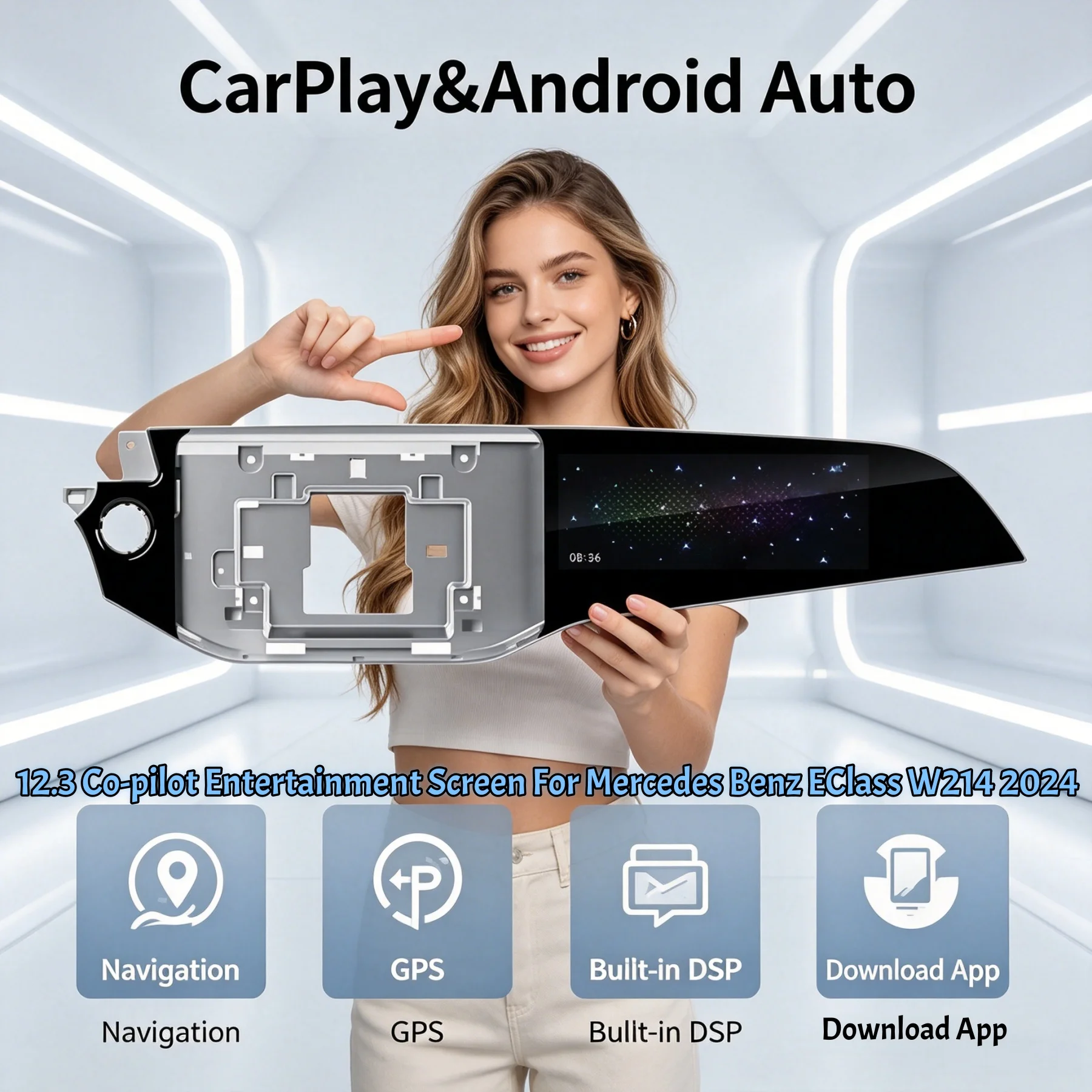 

Carplay 12.3 Co-pilot Entertainment Screen Android For Mercedes Benz EClass W214 2024 GPS Navigation Multimedia Player Car Radio