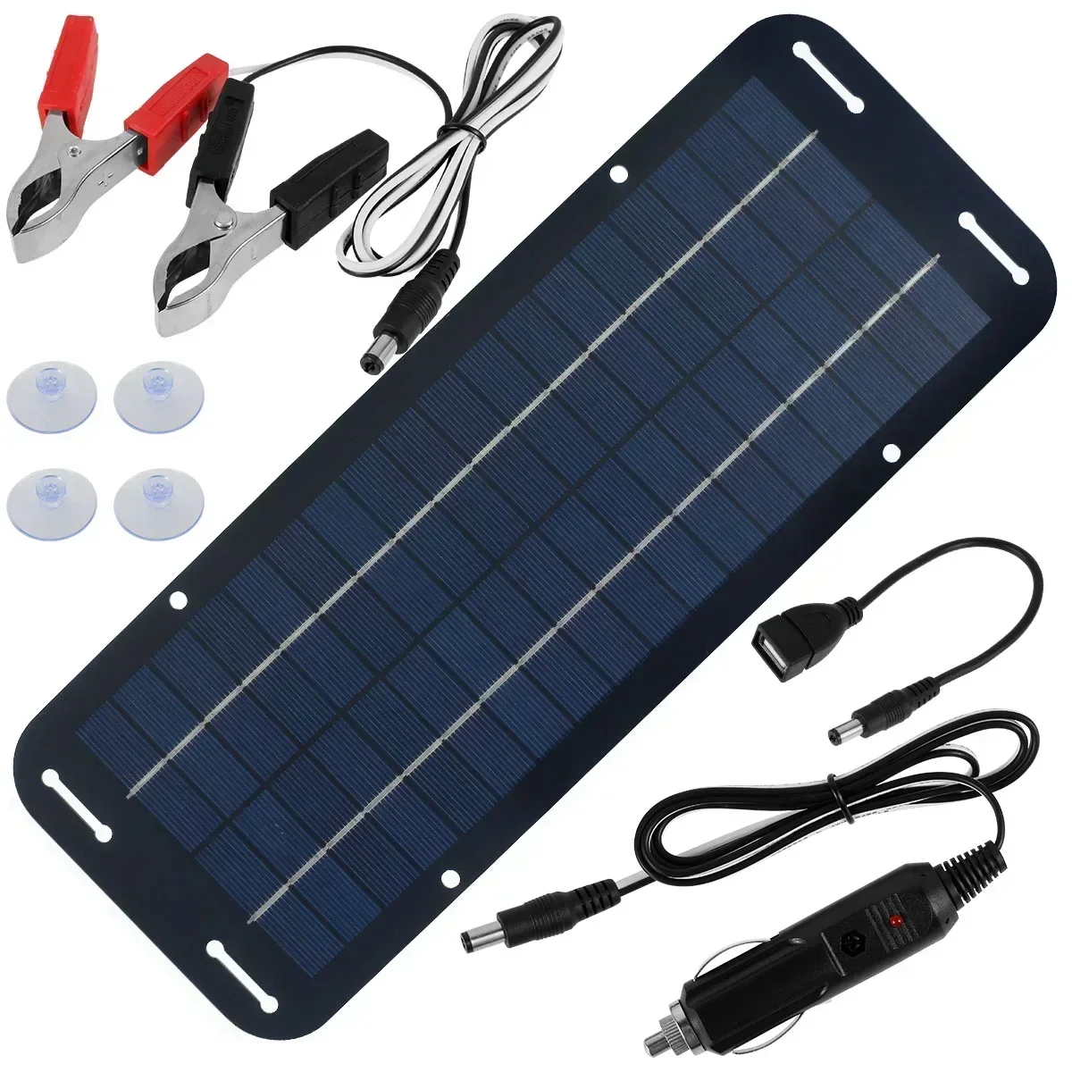 Solar Panel 12V Kit with USB Outdoor Power Supply IP65 Waterproof Charger Portable and Efficient Car Battery Charger