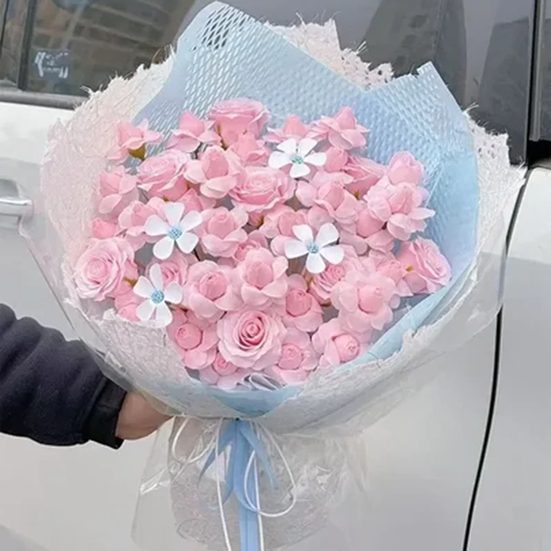 50 Stück Barbie Rosenknospen Künstliche Blumenköpfe DIY Bastelmaterialien für Blumensträuße, Geschenkboxen, Hochzeits- und Heimdekorationen – Detail 5