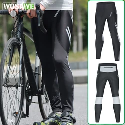 WOSAWE Men Cycling Pants 3/4 Summer Breathable Gel Pad Compression Tights Bike Bicycle Trousers MTB Road Bike Capris Refleective